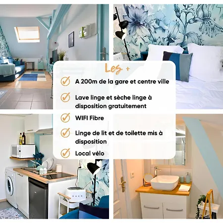 Appartement 400m Gare&centre Ville, Lit Qualite Hotel, Local Velo